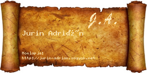 Jurin Adrián névjegykártya